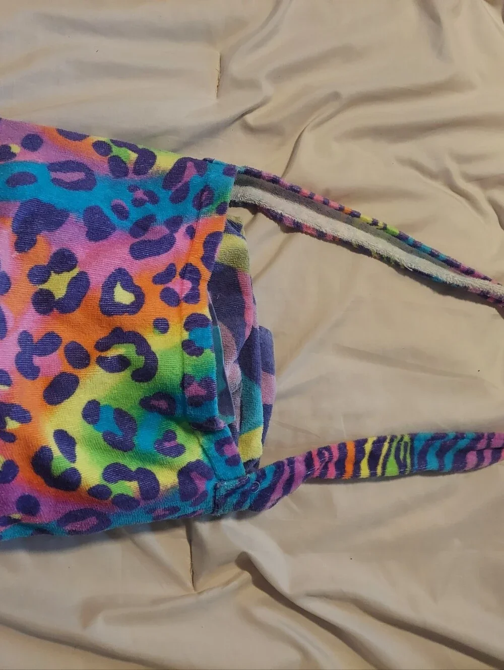 Justice Initial A Beach Towel & Crossbody Tote Bag Set Rainbow Zebra Cheetah